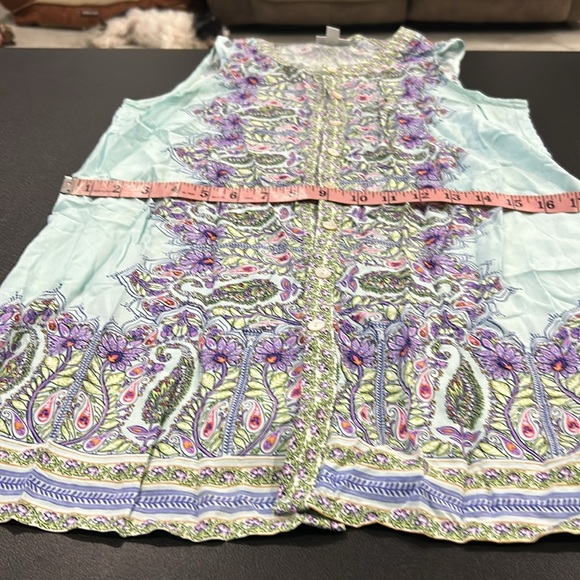 J. Jill Sleeveless Paisley Print Top. Size XS (286) - Picture 9 of 11